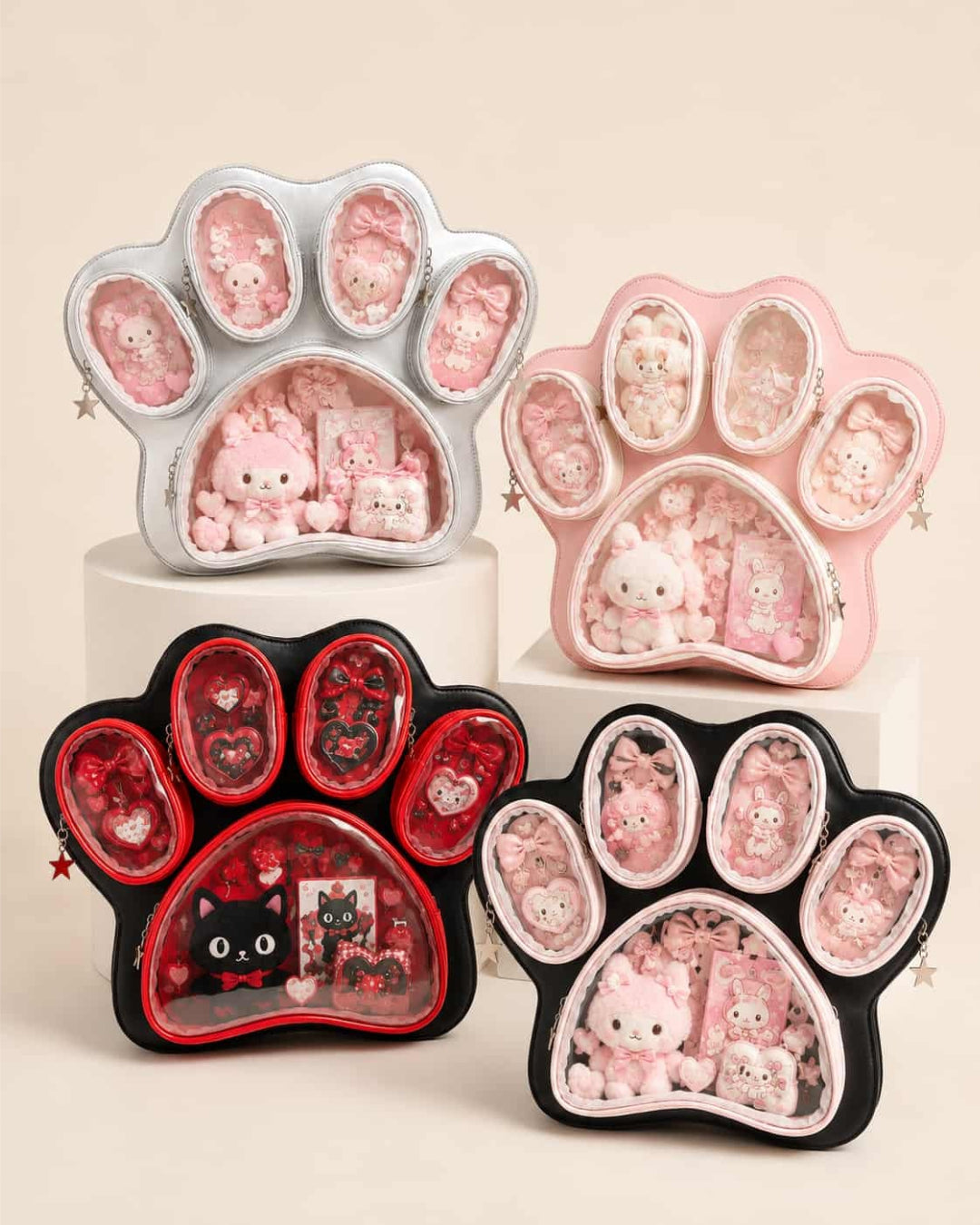 Itamoon Ita Bag – Cute Kawaii Paw Clear Window Display Bag