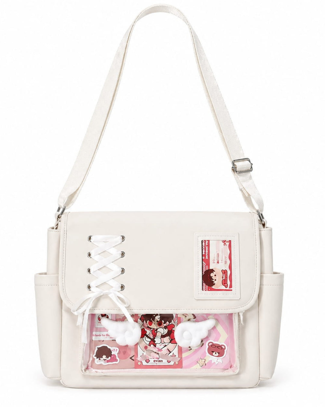 Itamoon Lace-Up Kawaii Ita Bag – Cute Clear Window Shoulder Bag