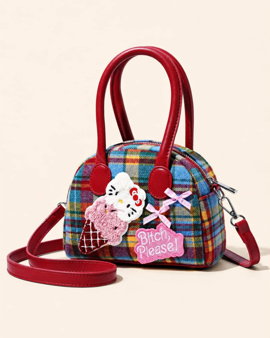 Itamoon Plaid Kawaii Handbag – Cute Cartoon Crossbody Bag