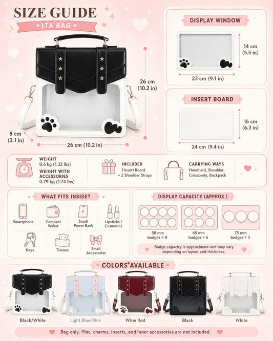 Itamoon Ita Bag – Cute Kawaii Clear Window Backpack Tote