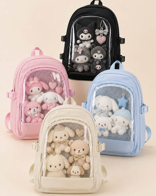 Itamoon Kawaii Ita Bag Backpack – Cute Clear Window Pin Display Backpack