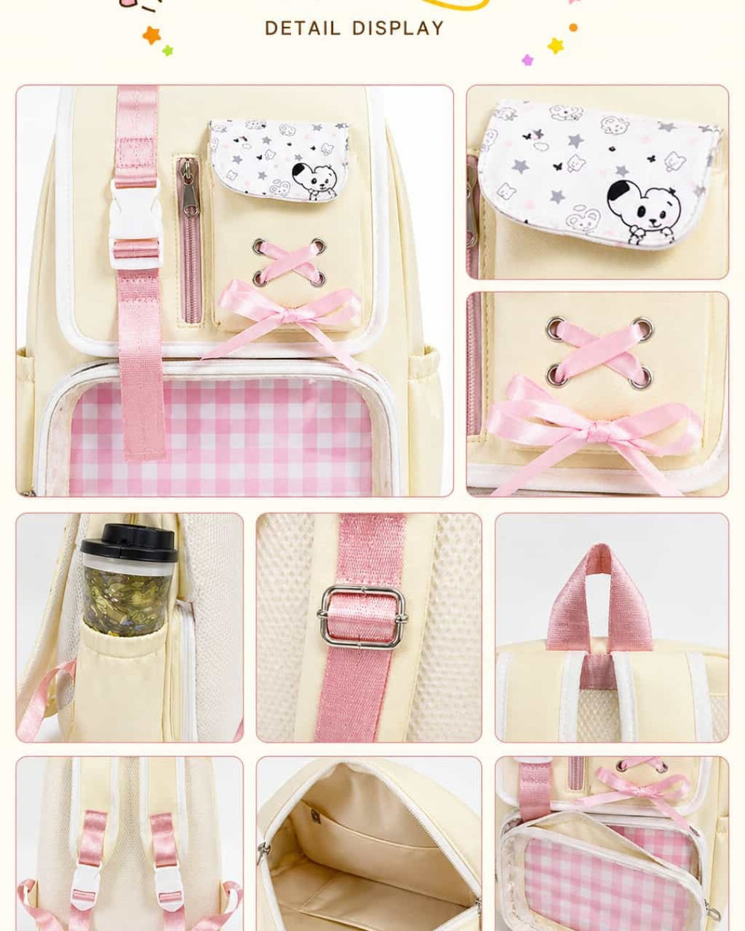 Itamoon Ita Bag – Cute Kawaii Bow Clear Window Backpack