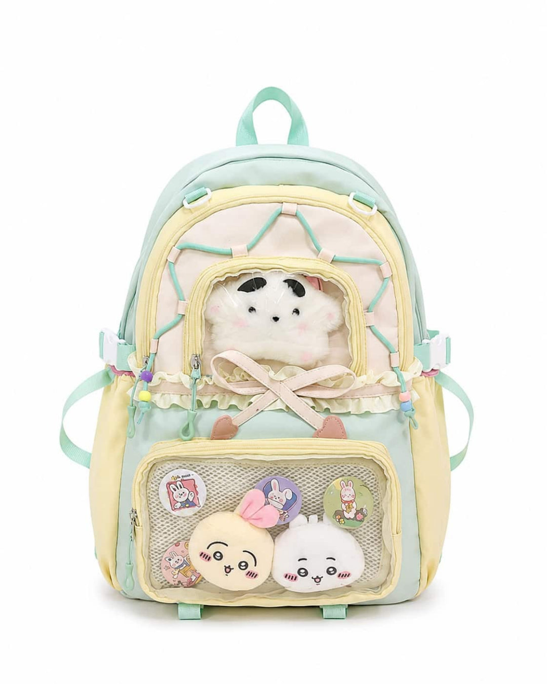 Itamoon Ita Bag Backpack – Cute Kawaii Lace-Up Double Clear Window Backpack