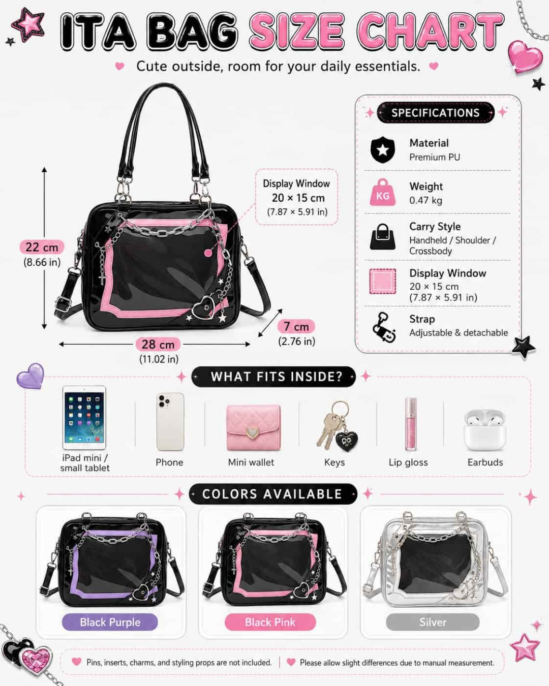Itamoon Plaid Ita Bag Tote – Clear Window Shoulder Bag