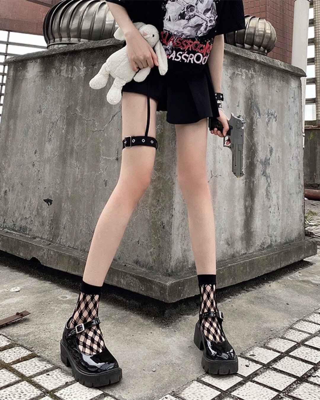 5 Pairs GyaruLab Geometric Fishnet Ankle Socks - GyaruLab