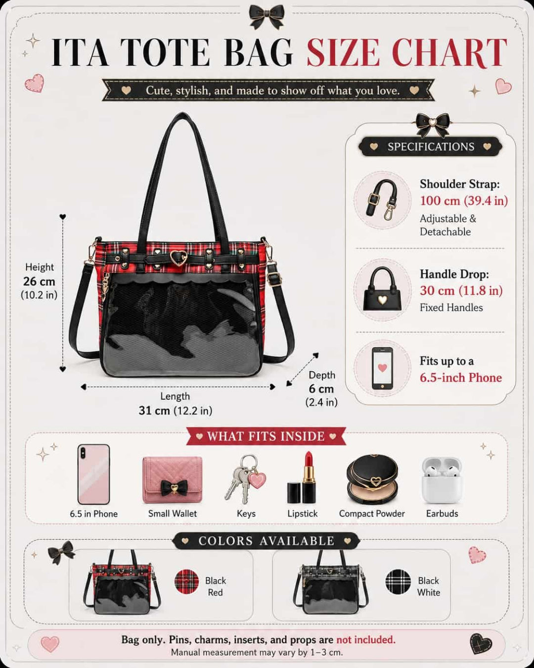 Itamoon Kawaii Ita Bag – Gothic Clear Window Shoulder Bag