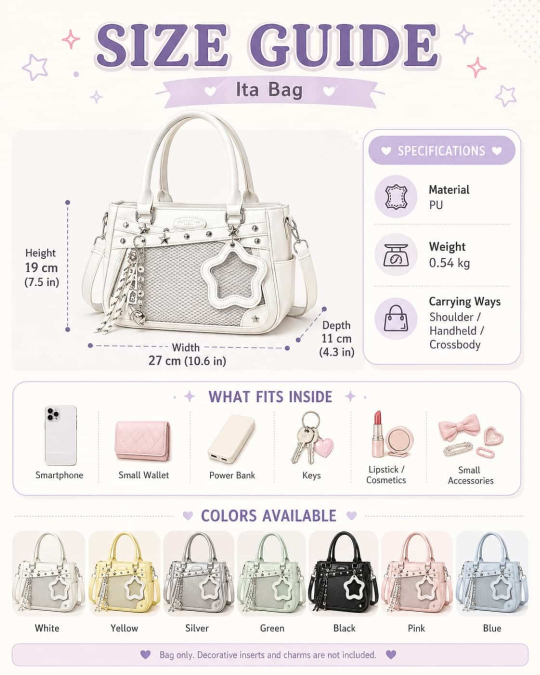 Itamoon Ita Bag – Cute Kawaii Clear Window Shoulder Tote Bag