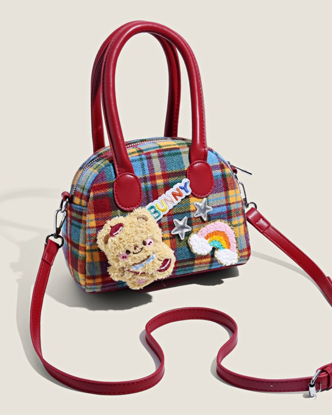 Itamoon Colorful Plaid Mini Boston Handbag Bag