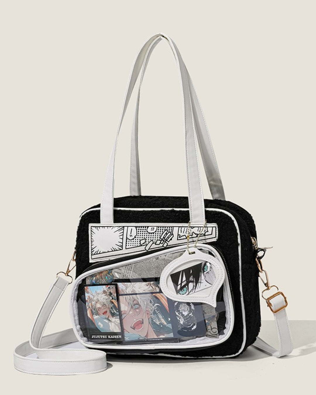 Itamoon Cute Fuzzy Ita Bag Black