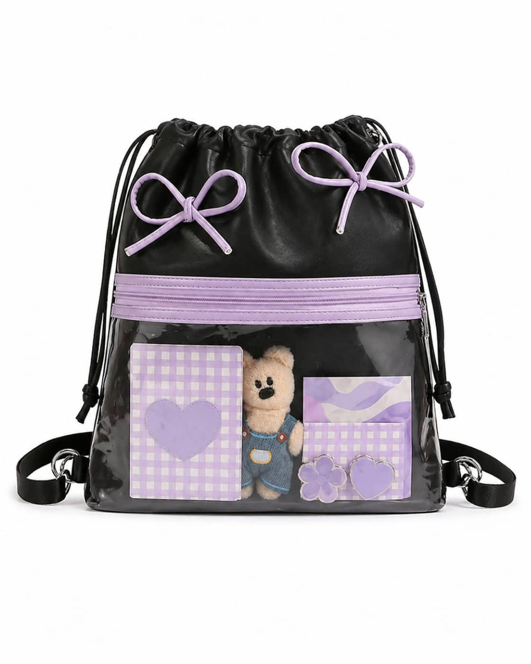Itamoon Ita Bag – Cute Kawaii Clear Window Drawstring Backpack