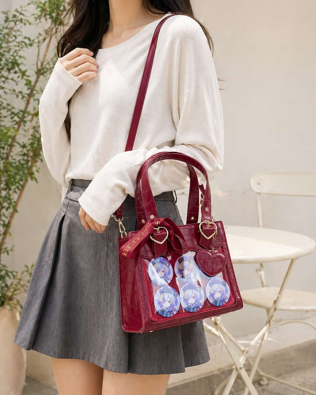 Itamoon Ita Bag – Cute Kawaii Lace Croc Clear Window Tote