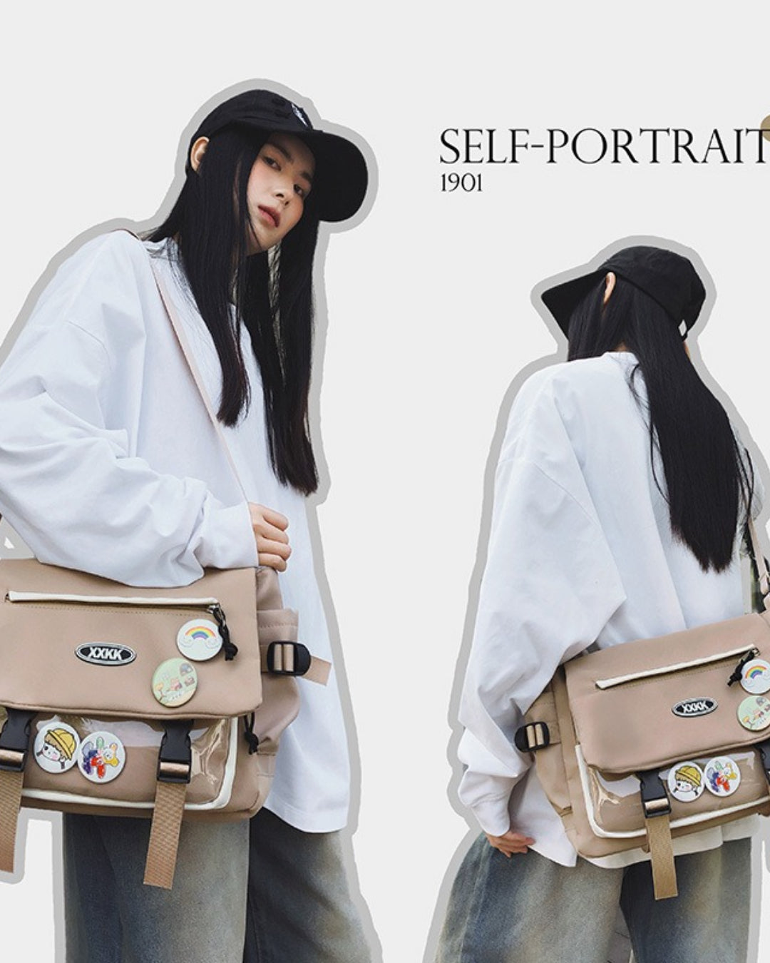 Itamoon Kawaii Ita Bag Messenger Bag with Clear Display Window