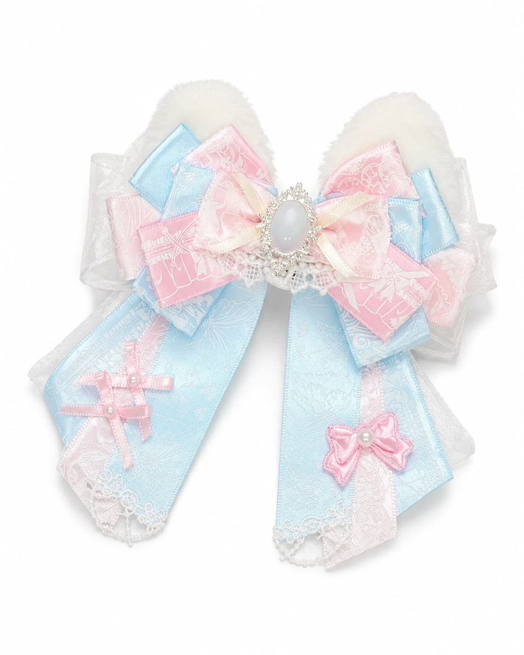Itamoon Brooch – Kawaii Bunny & Cat Ear Ribbon Bow Pin