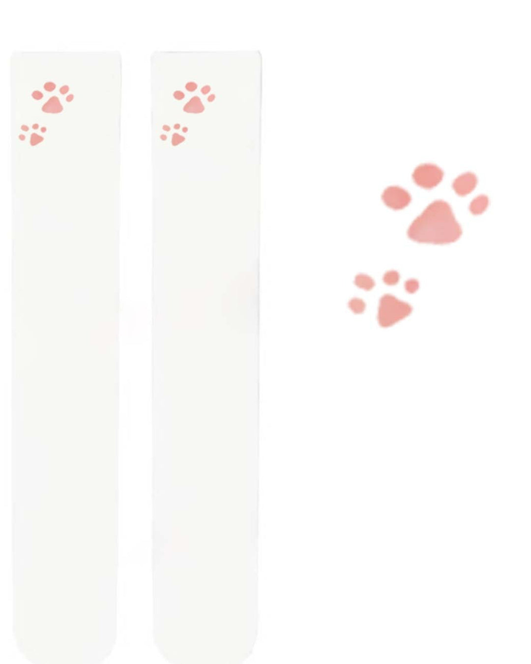 Gyarulab Cat Paw Print Thigh High Socks