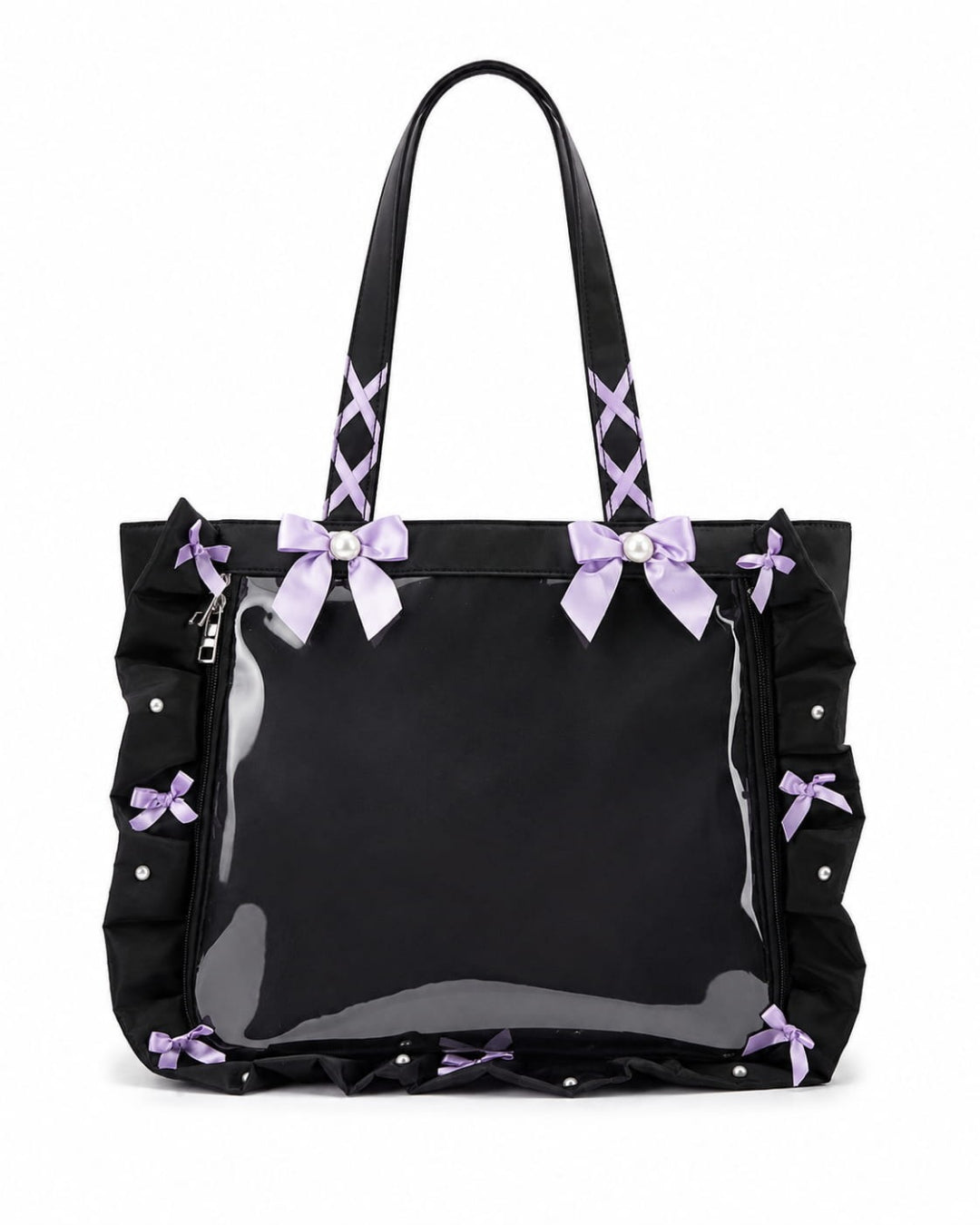 Itamoon Ita Bag Tote – Cute Kawaii Ruffle Bow Clear Window Bag