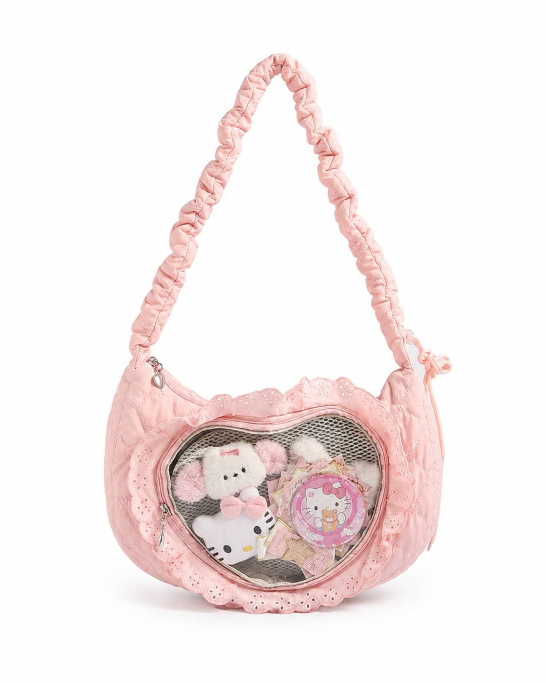 Itamoon Ita Bag – Cute Kawaii Ruffle Crescent Clear Window Shoulder Bag