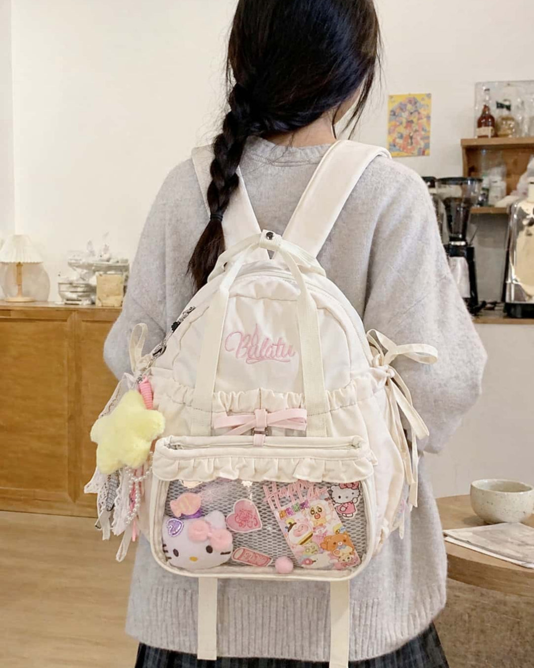 Itamoon Ita Bag – Cute Kawaii Ruffle Clear Window Backpack