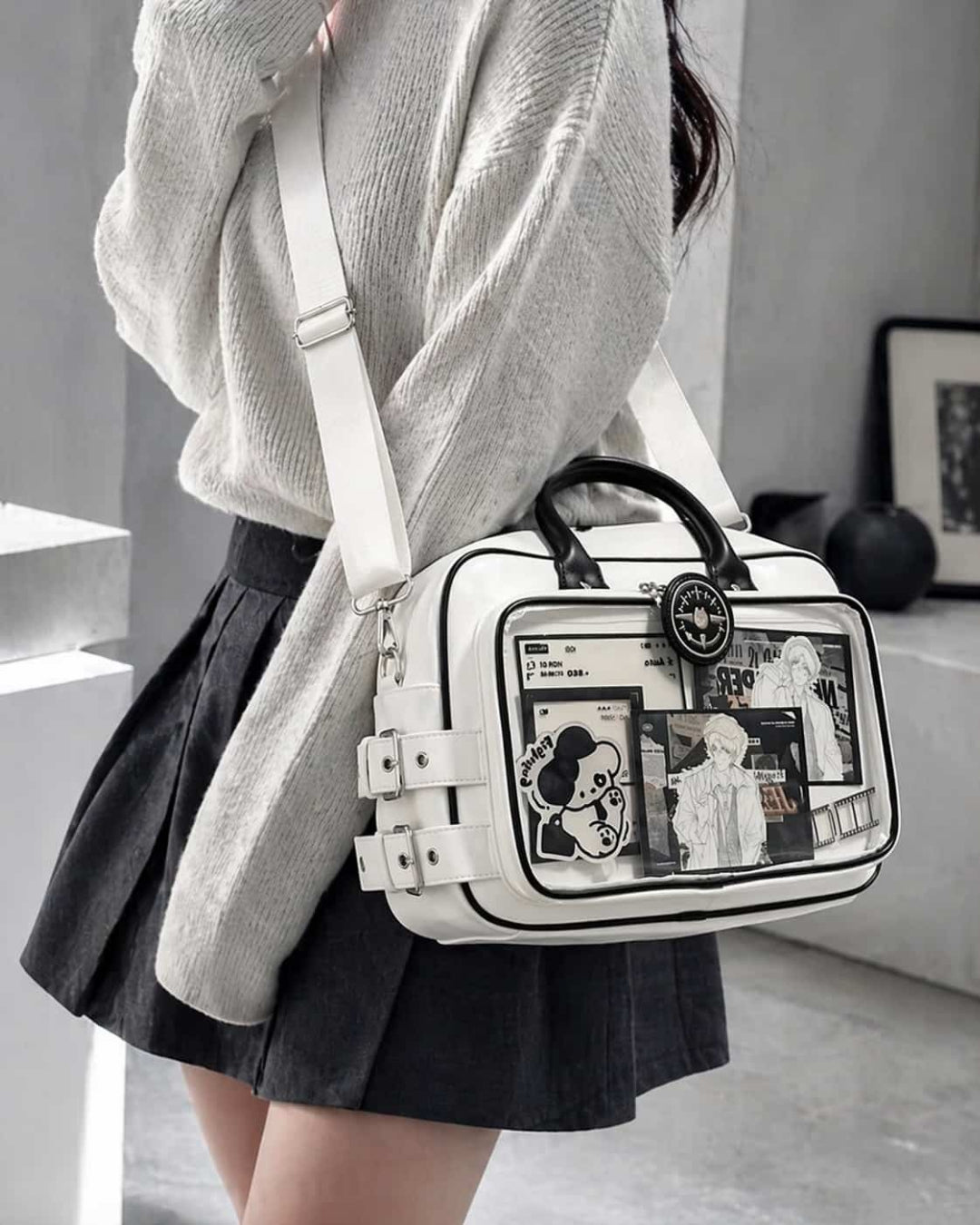 Itamoon Kawaii Ita Bag – Cute PU Leather Clear Window Shoulder Bag