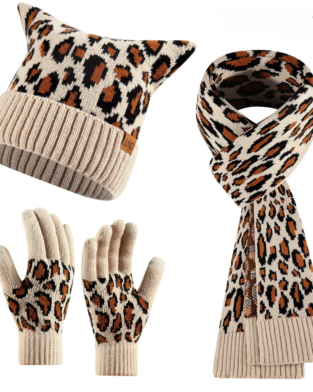 GyaruLab Beanie Scarf Gloves 3-Piece Winter Set