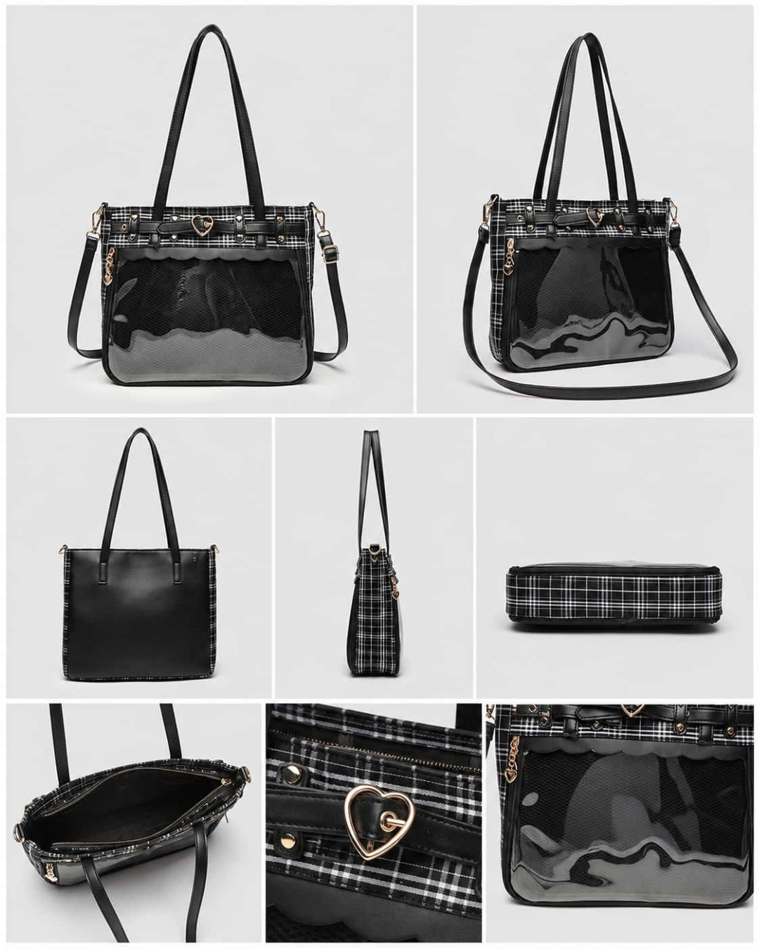 Itamoon Plaid Ita Bag Tote – Clear Window Shoulder Bag