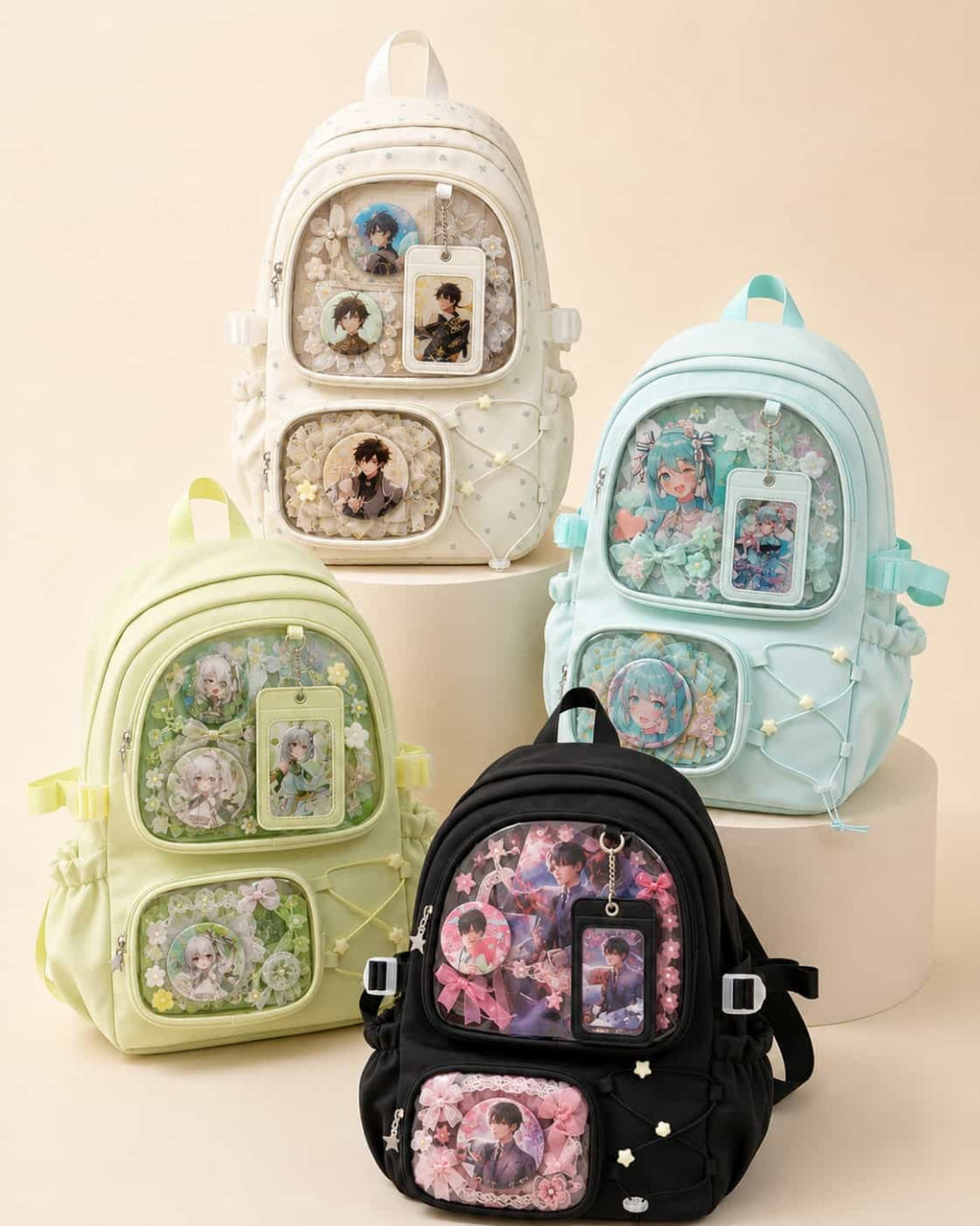 Itamoon Ita Bag Backpack – Cute Kawaii Double Clear Window Backpack