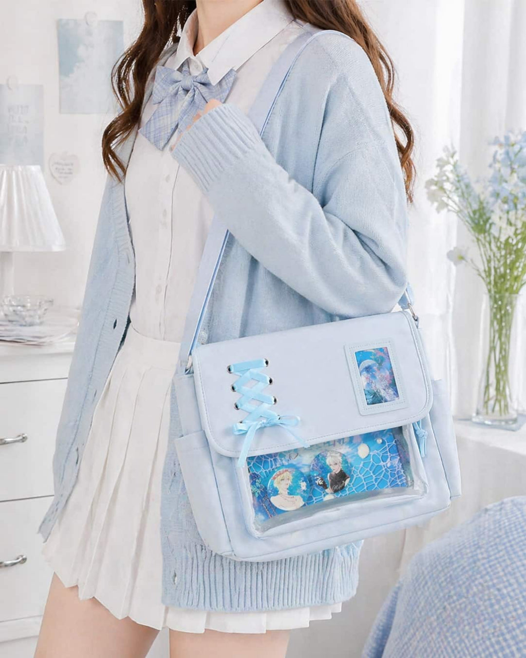 Itamoon Lace-Up Kawaii Ita Bag – Cute Clear Window Shoulder Bag