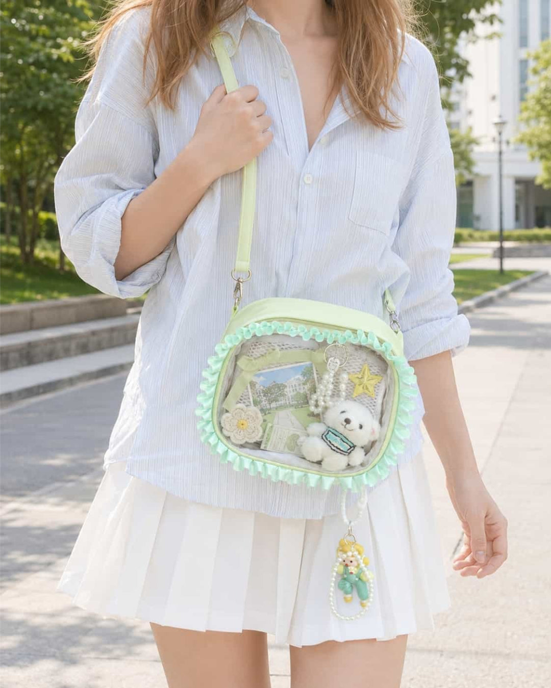 Itamoon Ita Bag – Cute Kawaii Mini Ruffle Clear Window Crossbody Bag