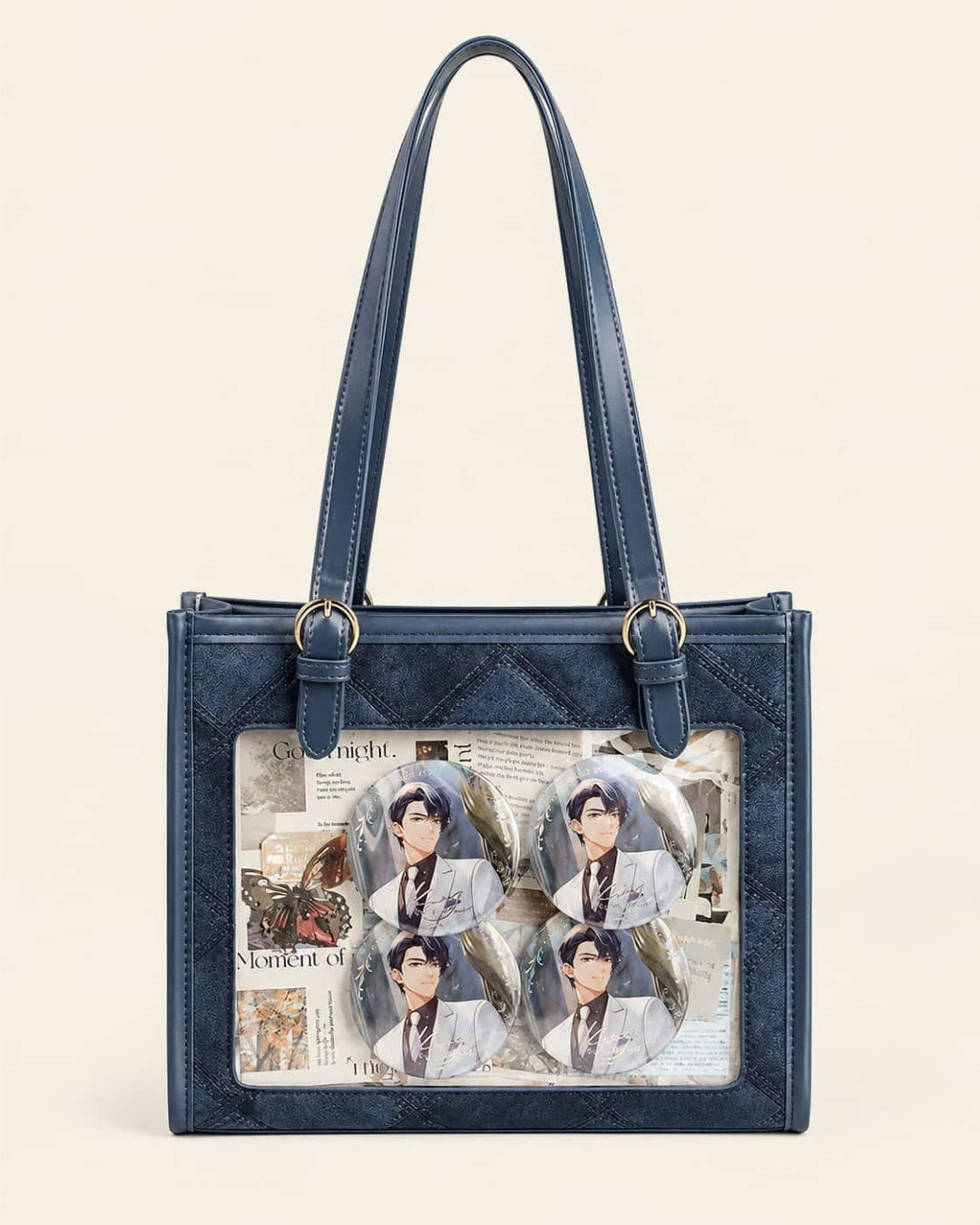 Itamoon Ita Bag – Cute Kawaii Navy Clear Window Tote