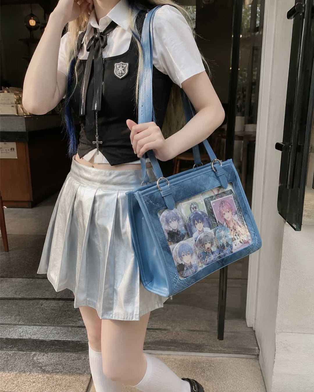 Itamoon Ita Bag – Cute Kawaii Navy Clear Window Tote