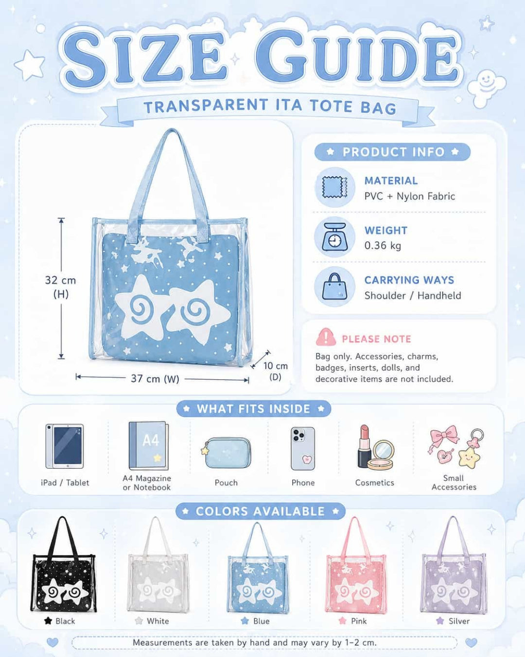 Itamoon Ita Bag – Cute Kawaii Clear PVC Tote Bag