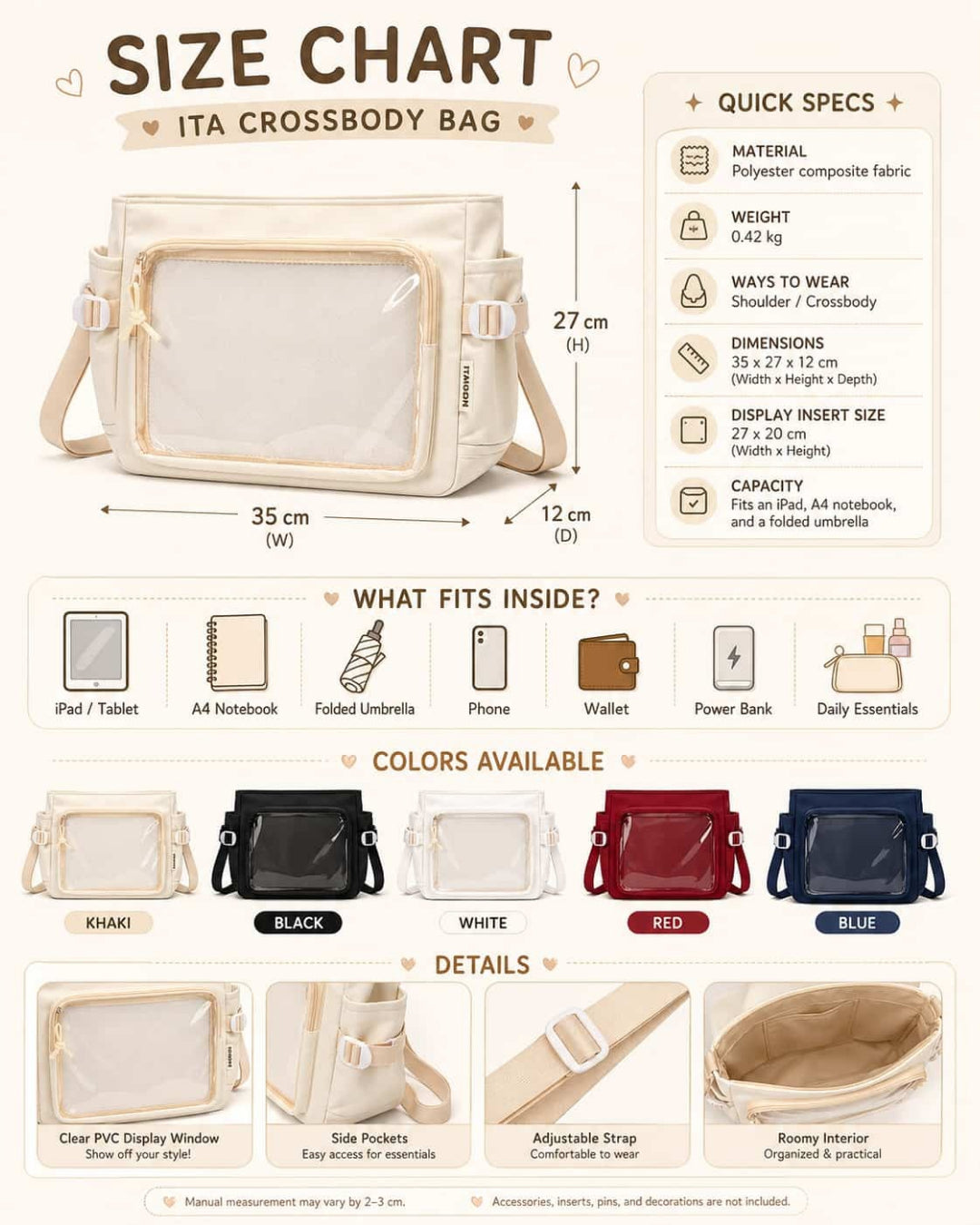 Itamoon Ita Bag – Cute Kawaii Clear Window Shoulder Tote
