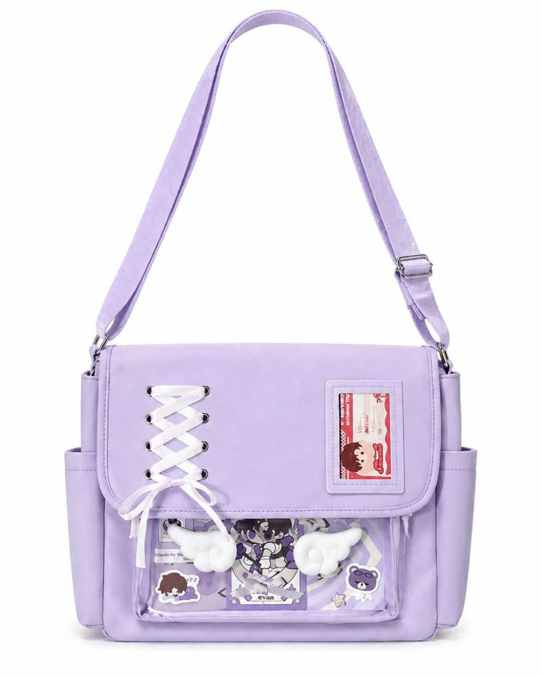 Itamoon Lace-Up Kawaii Ita Bag – Cute Clear Window Shoulder Bag