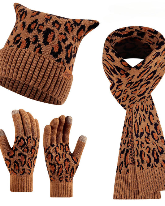 GyaruLab Beanie Scarf Gloves 3-Piece Winter Set