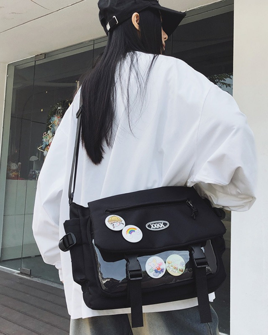 Itamoon Kawaii Ita Bag Messenger Bag with Clear Display Window