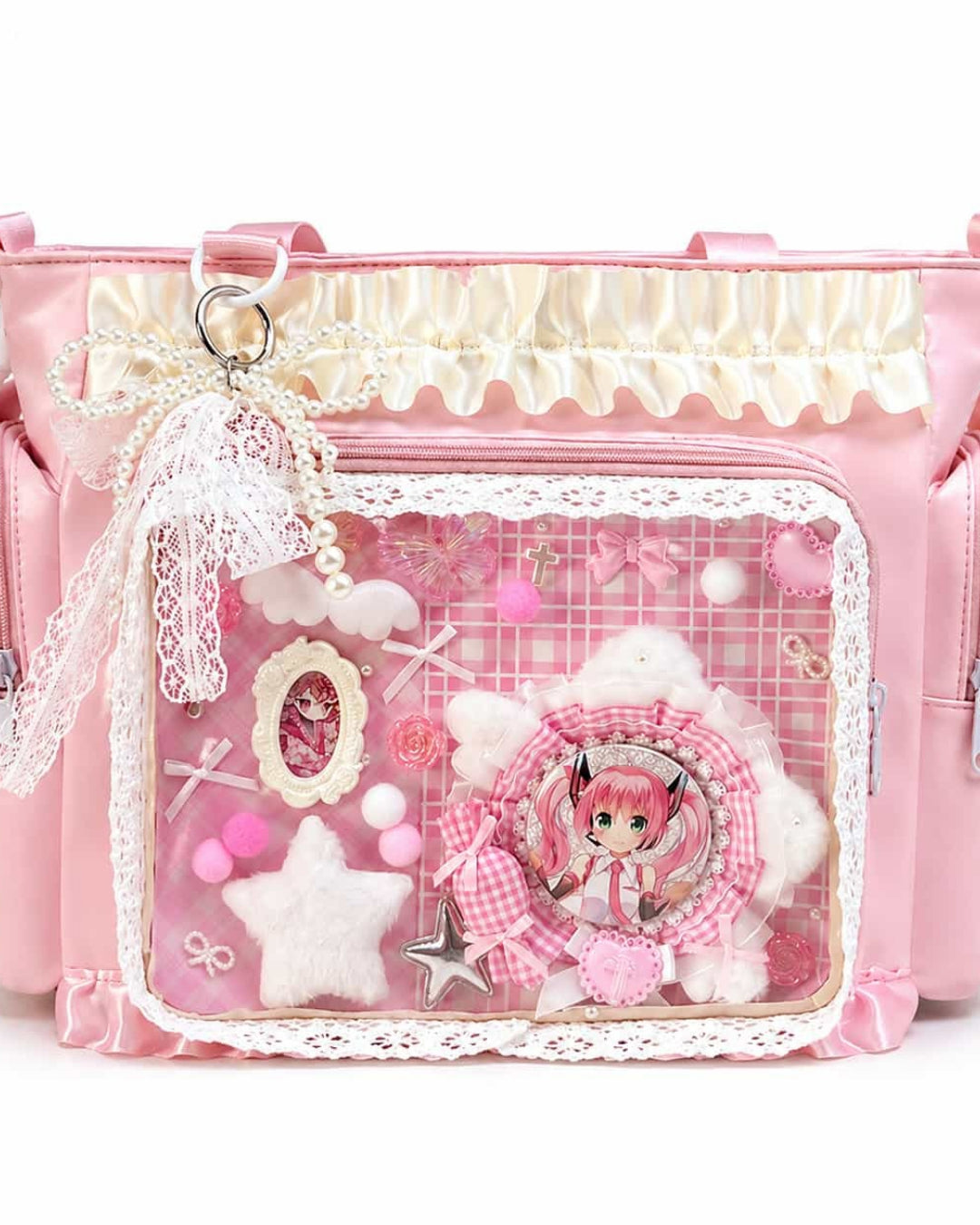 Itamoon Ita Bag – Cute Kawaii Frill Lace Clear Window Tote Bag
