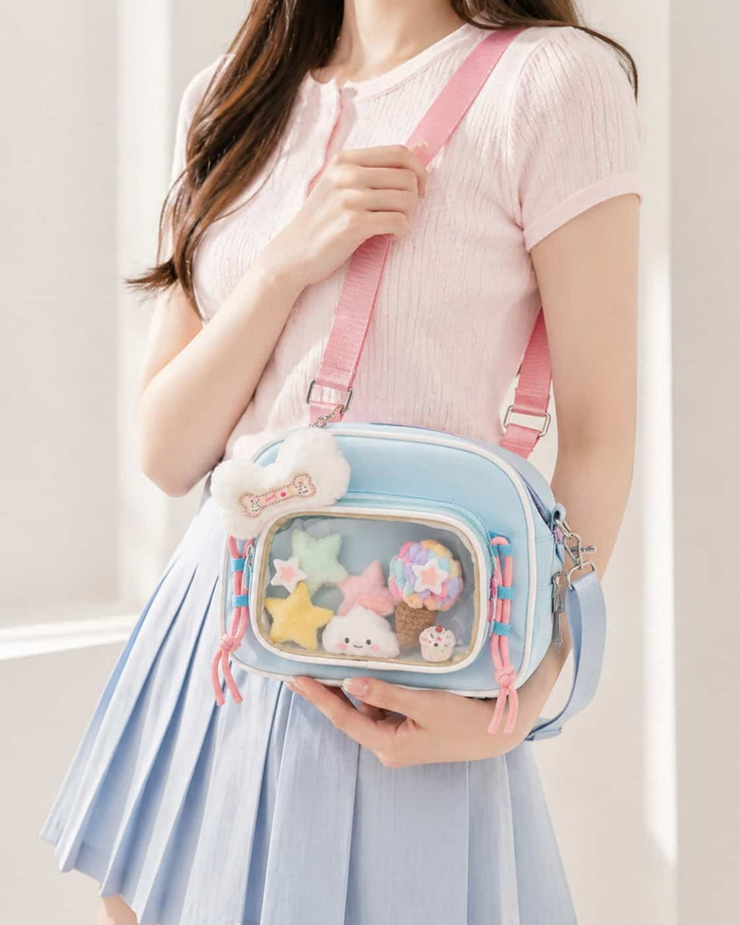 Itamoon Ita Bag – Cute Kawaii Clear Window Plush Display Shoulder Bag