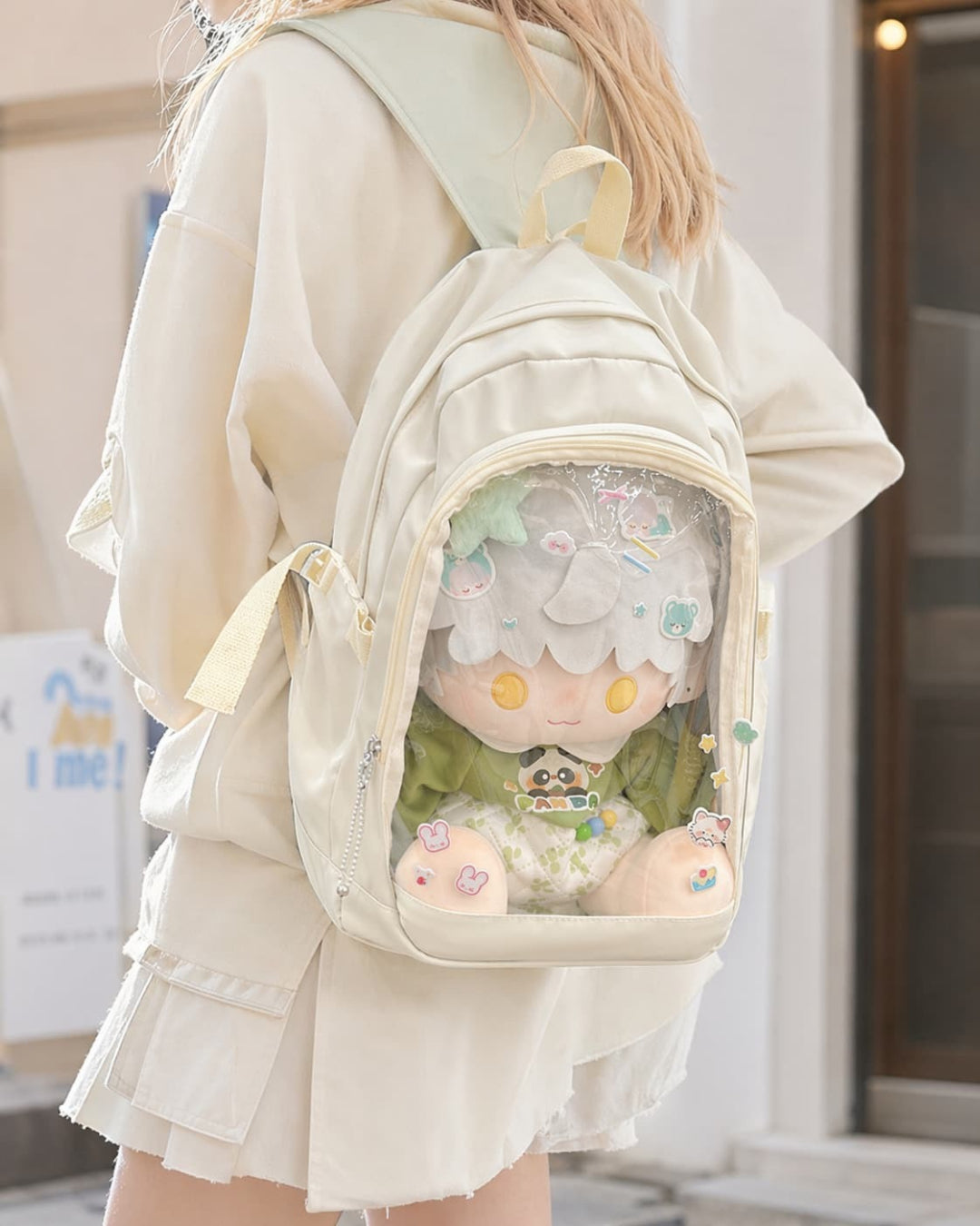 Itamoon Kawaii Ita Bag Backpack – Cute Clear Window Pin Display Backpack