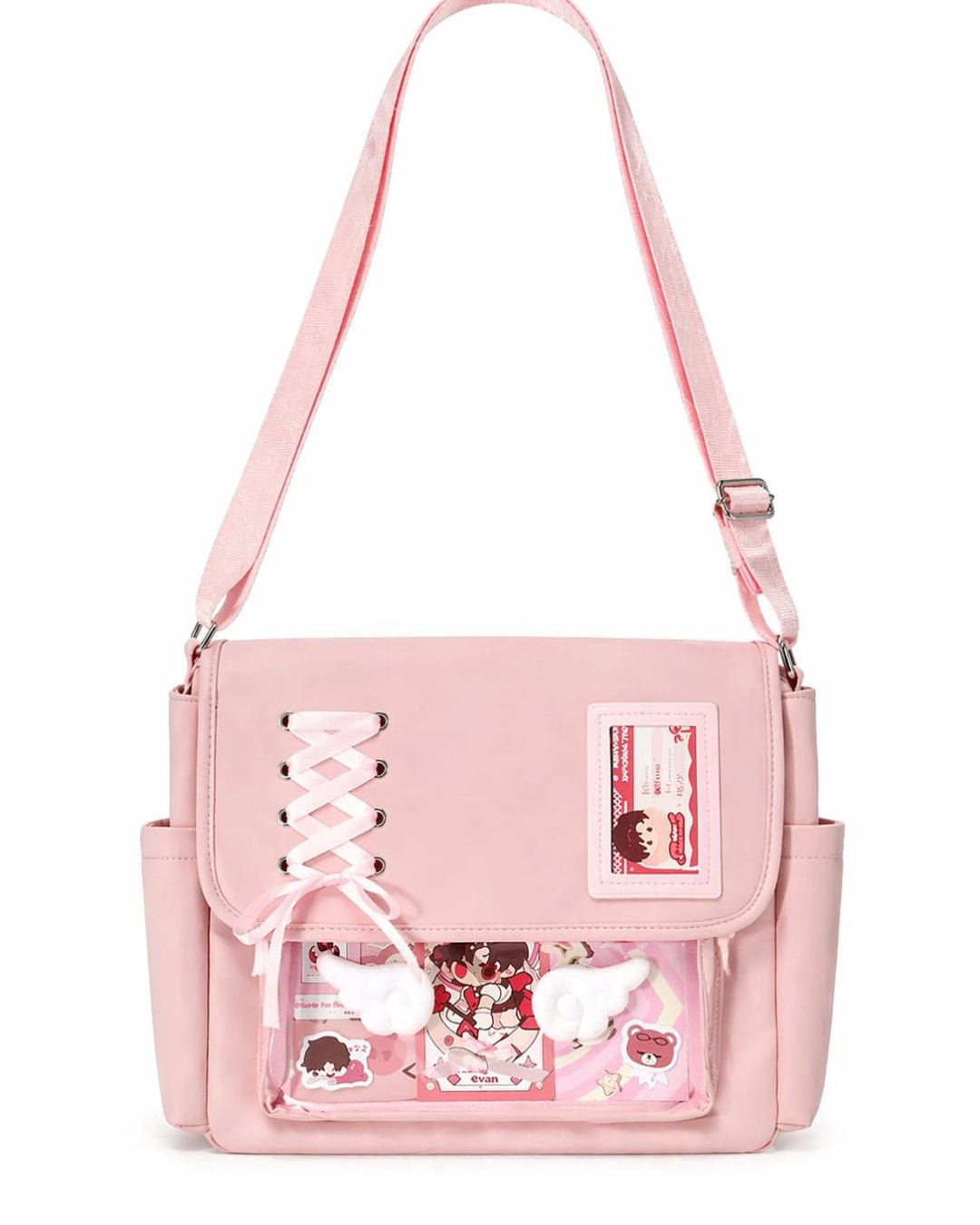 Itamoon Lace-Up Kawaii Ita Bag – Cute Clear Window Shoulder Bag