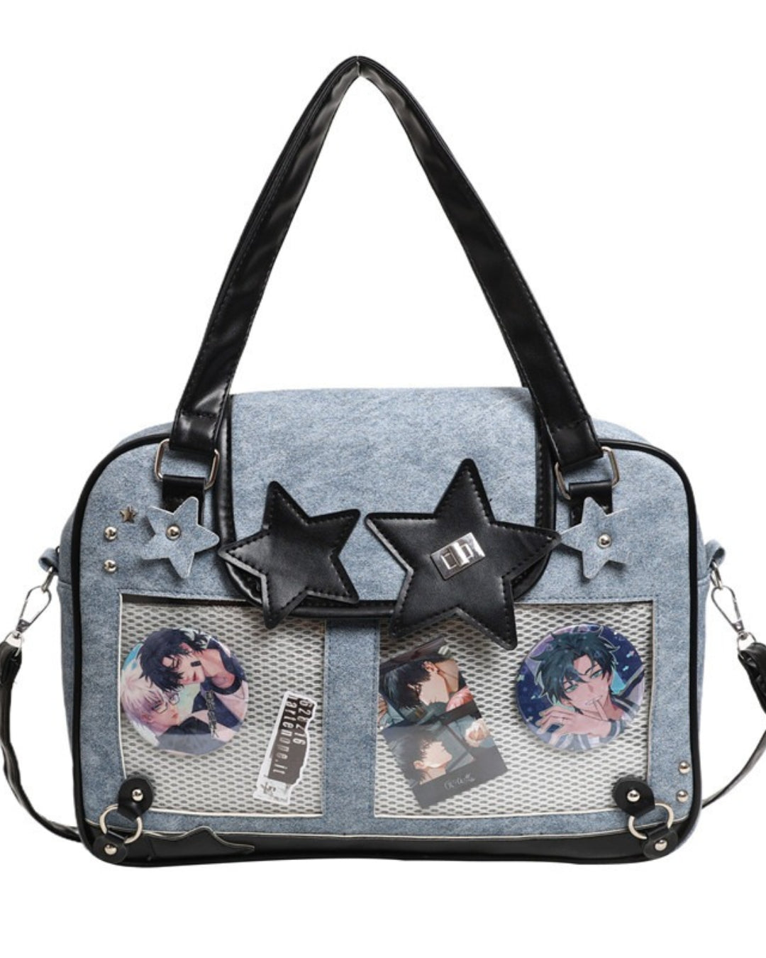 Itamoon Star Detail Ita Bag with Clear Display Pocket Shoulder Bag
