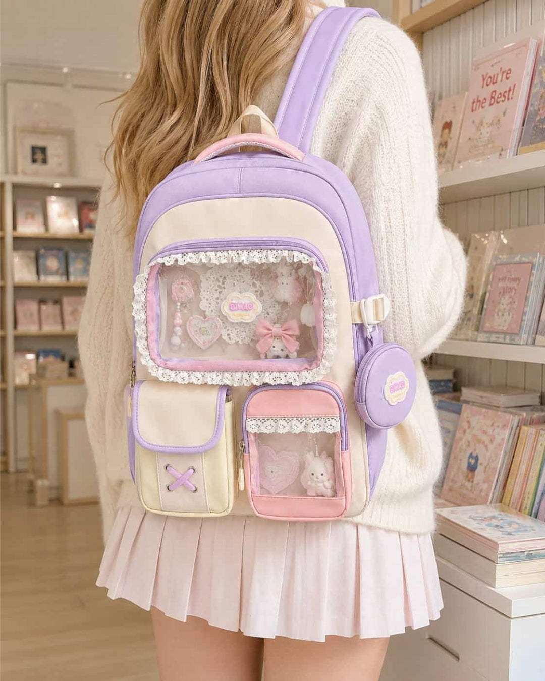 Itamoon Ita Bag – Cute Kawaii Lace Clear Window Backpack