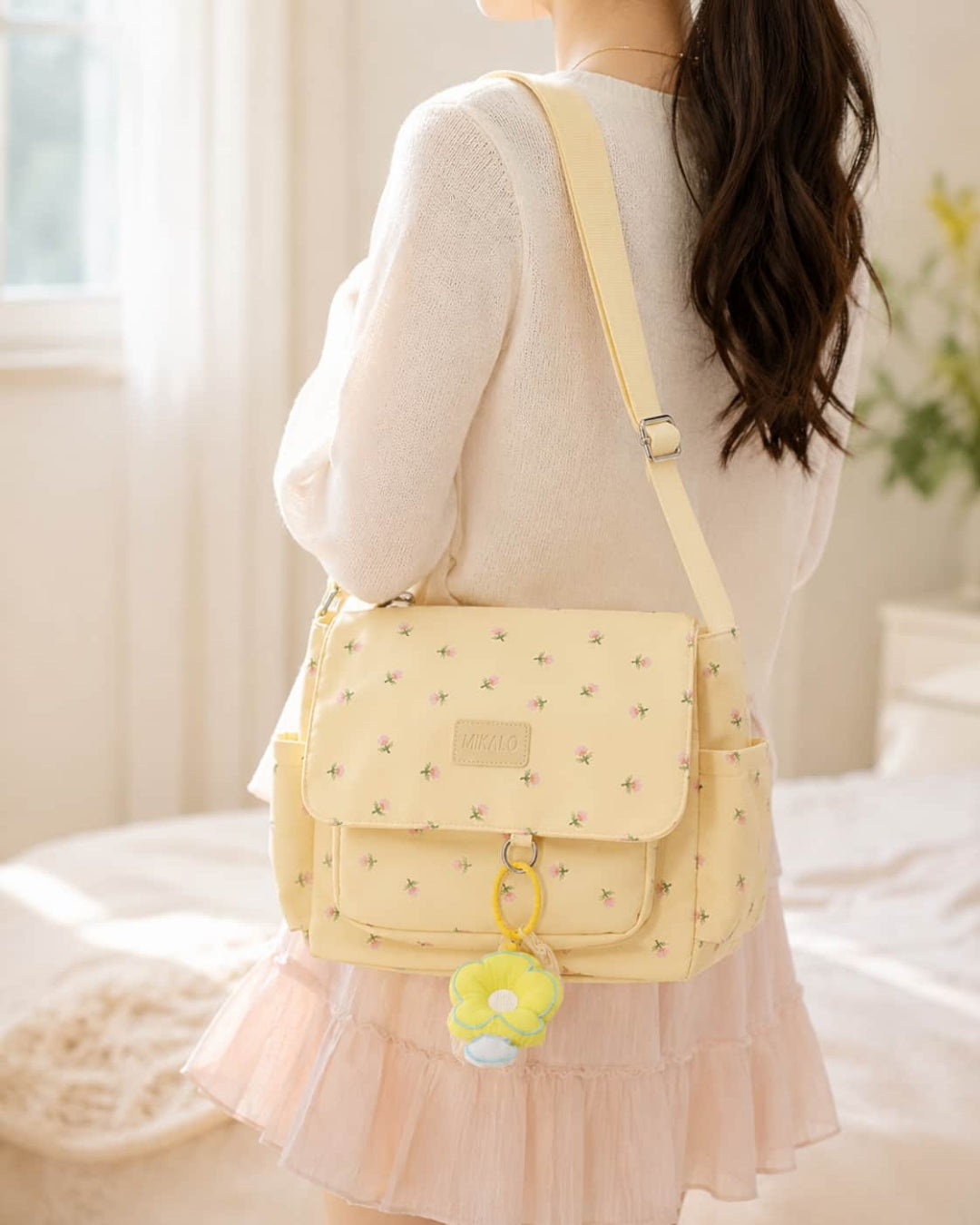 Itamoon Floral Canvas Shoulder Bag – Cute Kawaii Crossbody Bag
