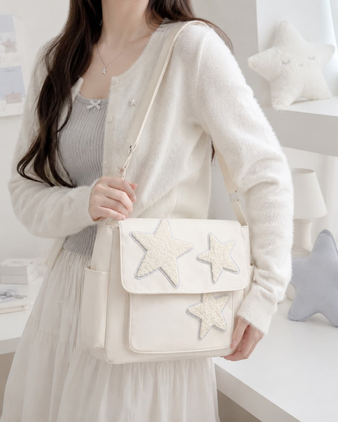 Itamoon Star Bag – Cute Kawaii Fuzzy Star Shoulder Bag