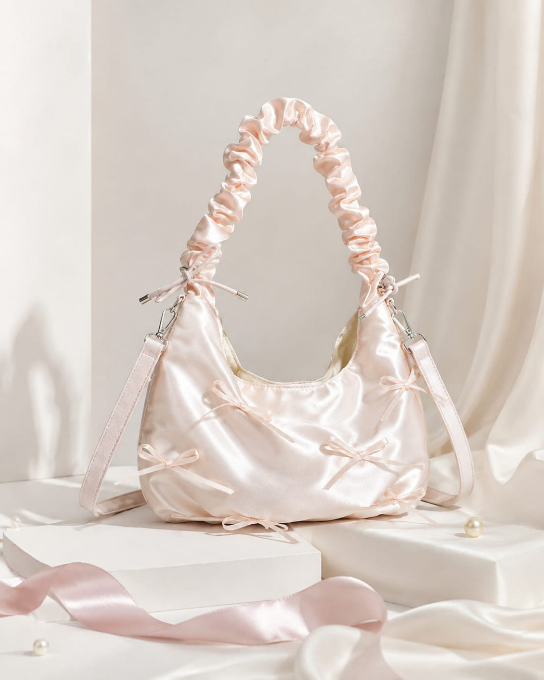Itamoon Bow Bag – Cute Kawaii Satin Shoulder Bag