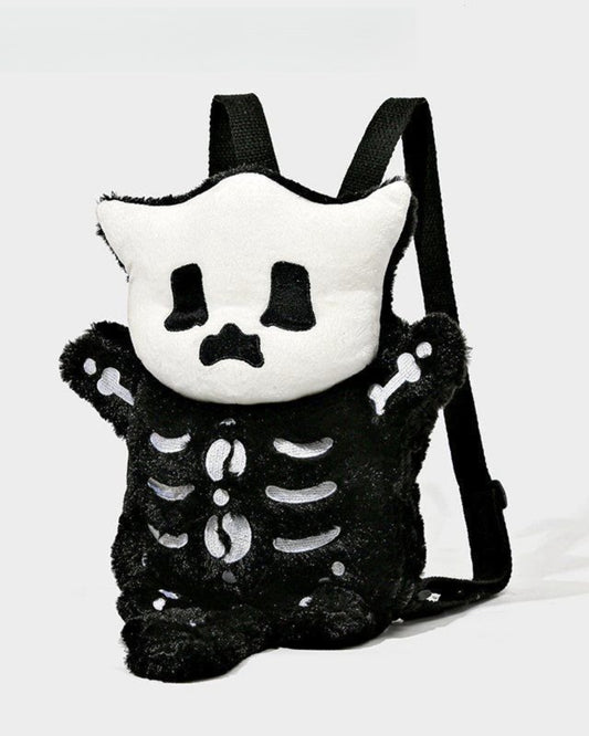 Itamoon Halloween Plush Skeleton Bag – Kawaii Spooky Backpack