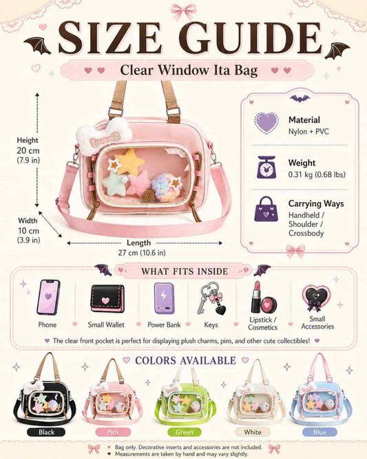 Itamoon Ita Bag – Cute Kawaii Clear Window Plush Display Shoulder Bag