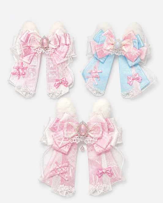 Itamoon Brooch – Kawaii Bunny & Cat Ear Ribbon Bow Pin