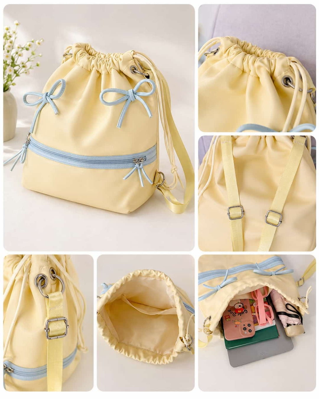 Itamoon Ita Bag – Cute Kawaii Clear Window Drawstring Backpack