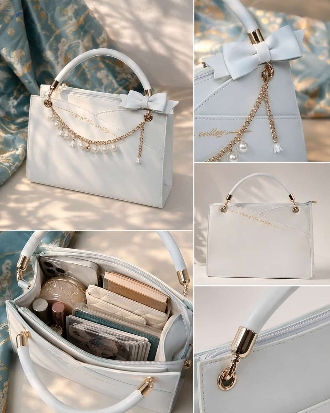 Itamoon Lily of the Valley Pearl Bow Ita Bag Handbag