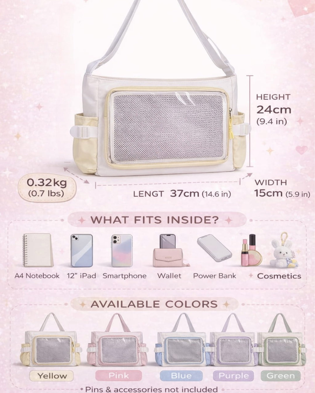 Itamoon Kawaii Ita Bag – Cute Clear Window Tote