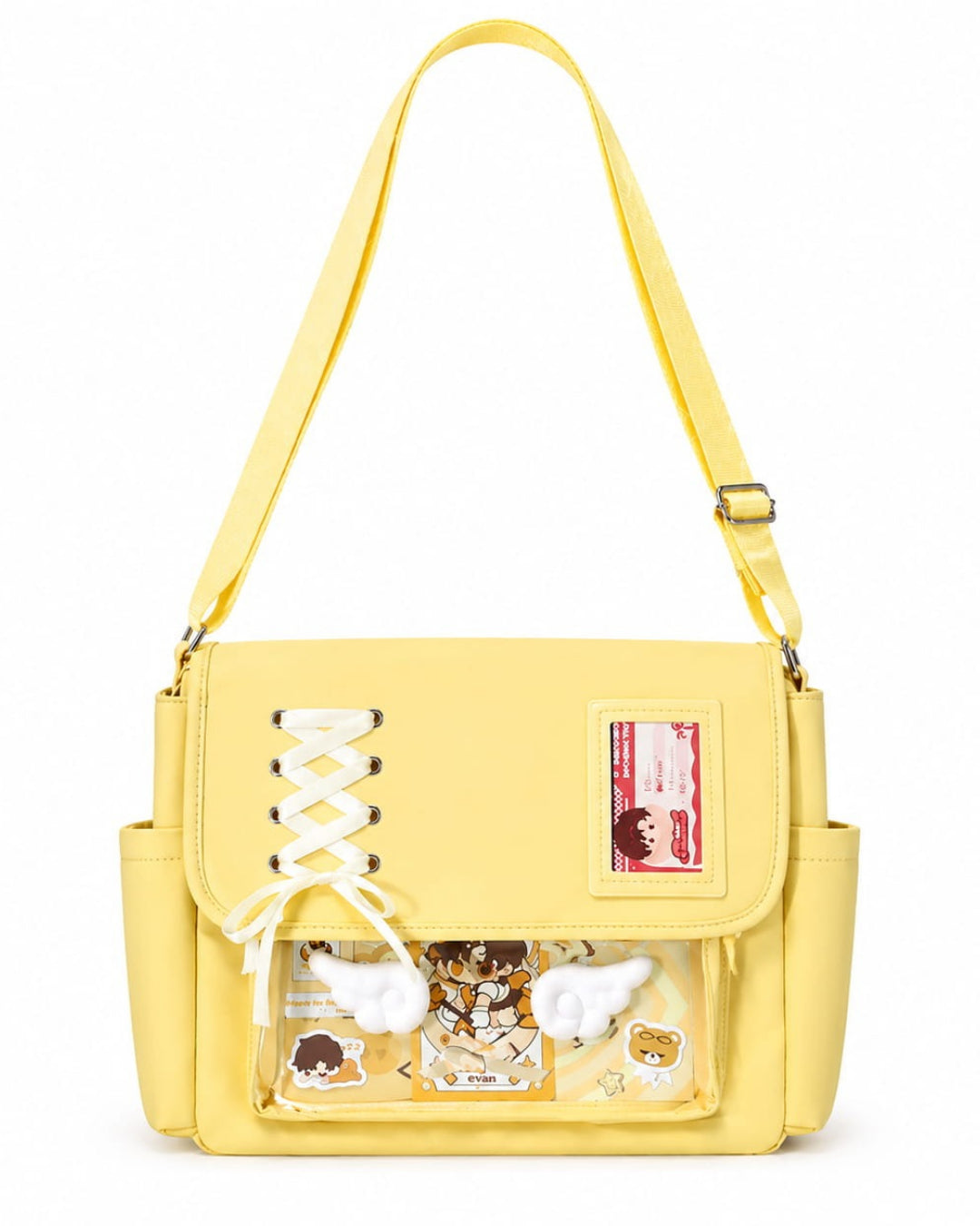 Itamoon Lace-Up Kawaii Ita Bag – Cute Clear Window Shoulder Bag